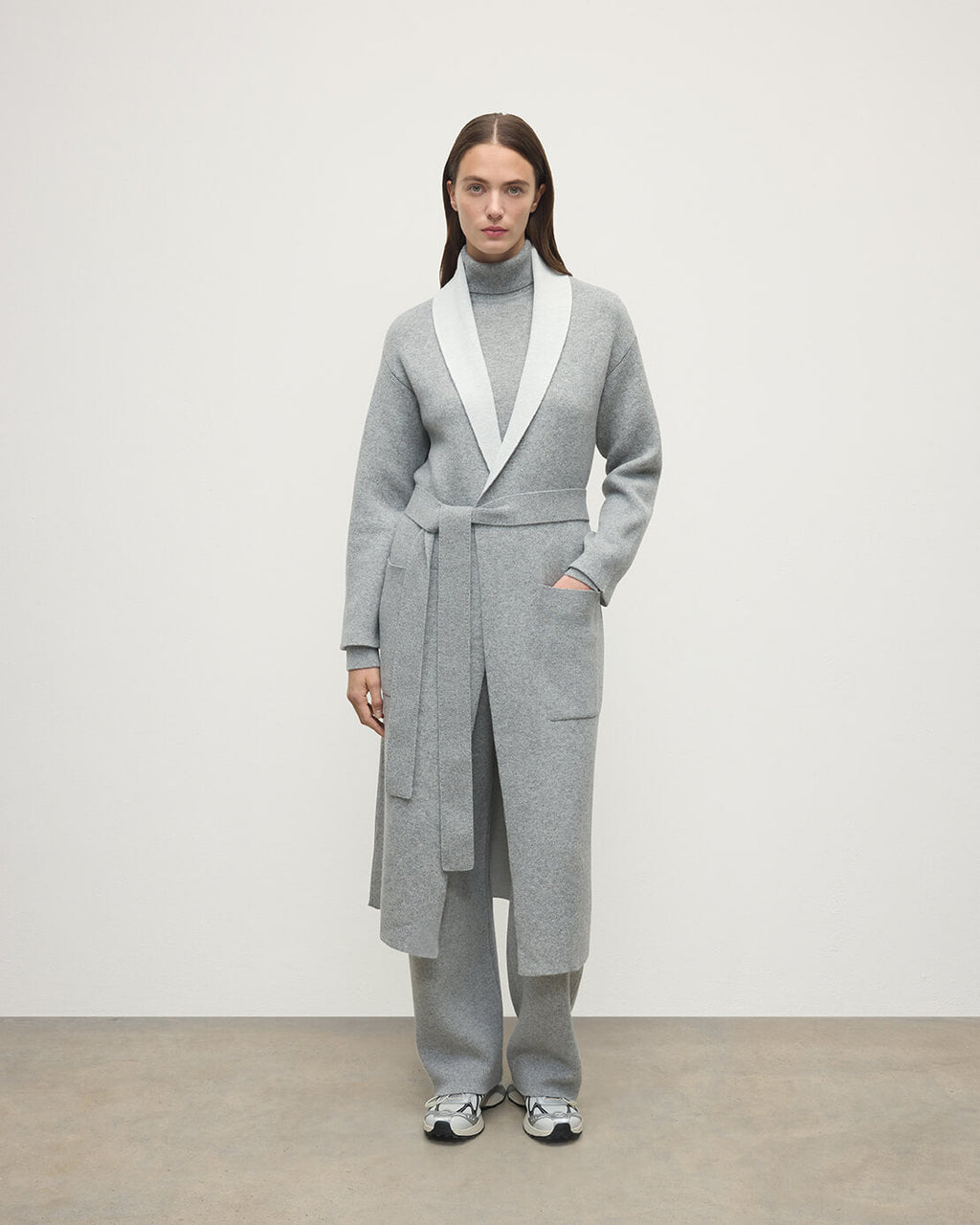 Double-Face Light Grey Cardigan