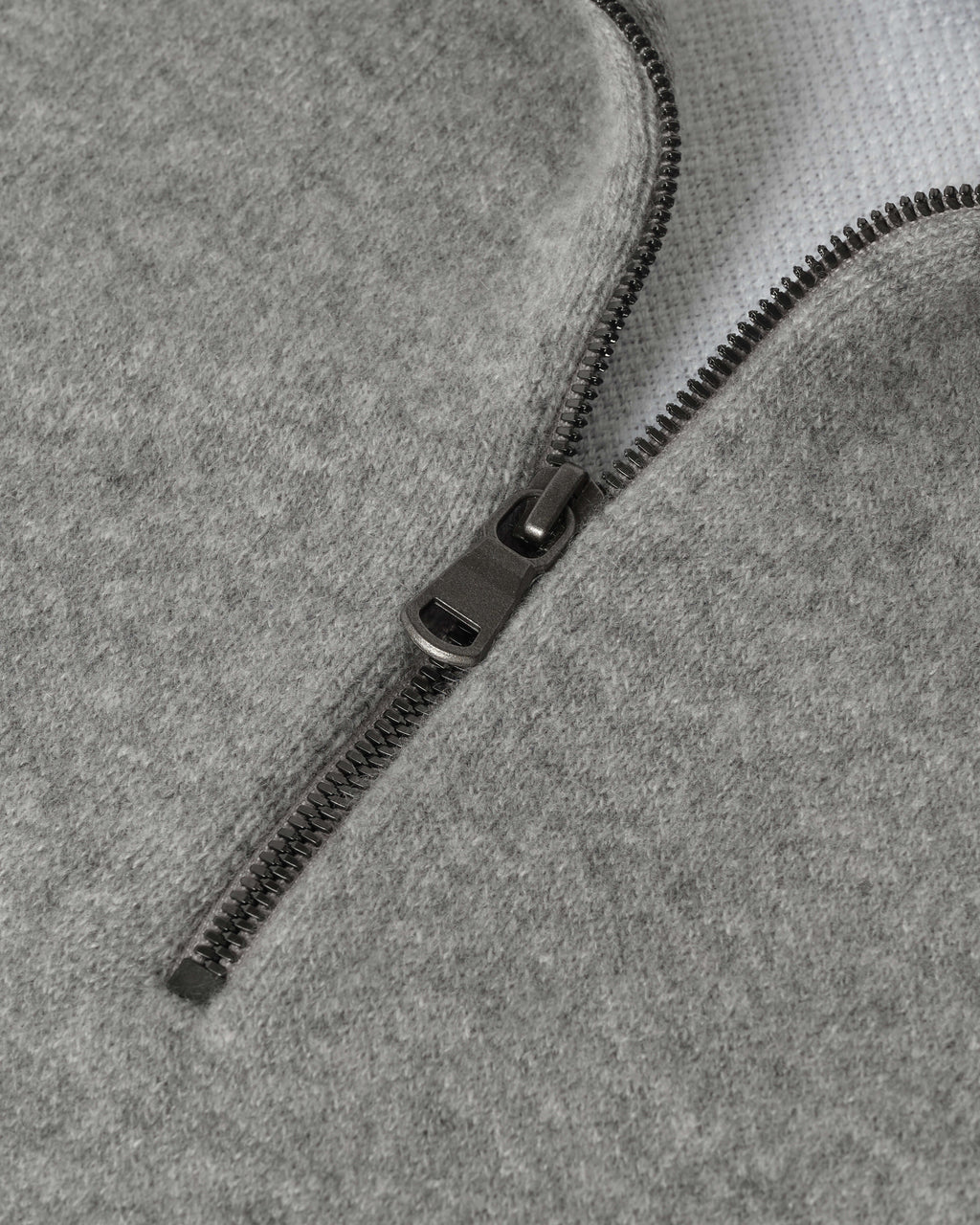 Double Face Light Grey Half Zip Jumper