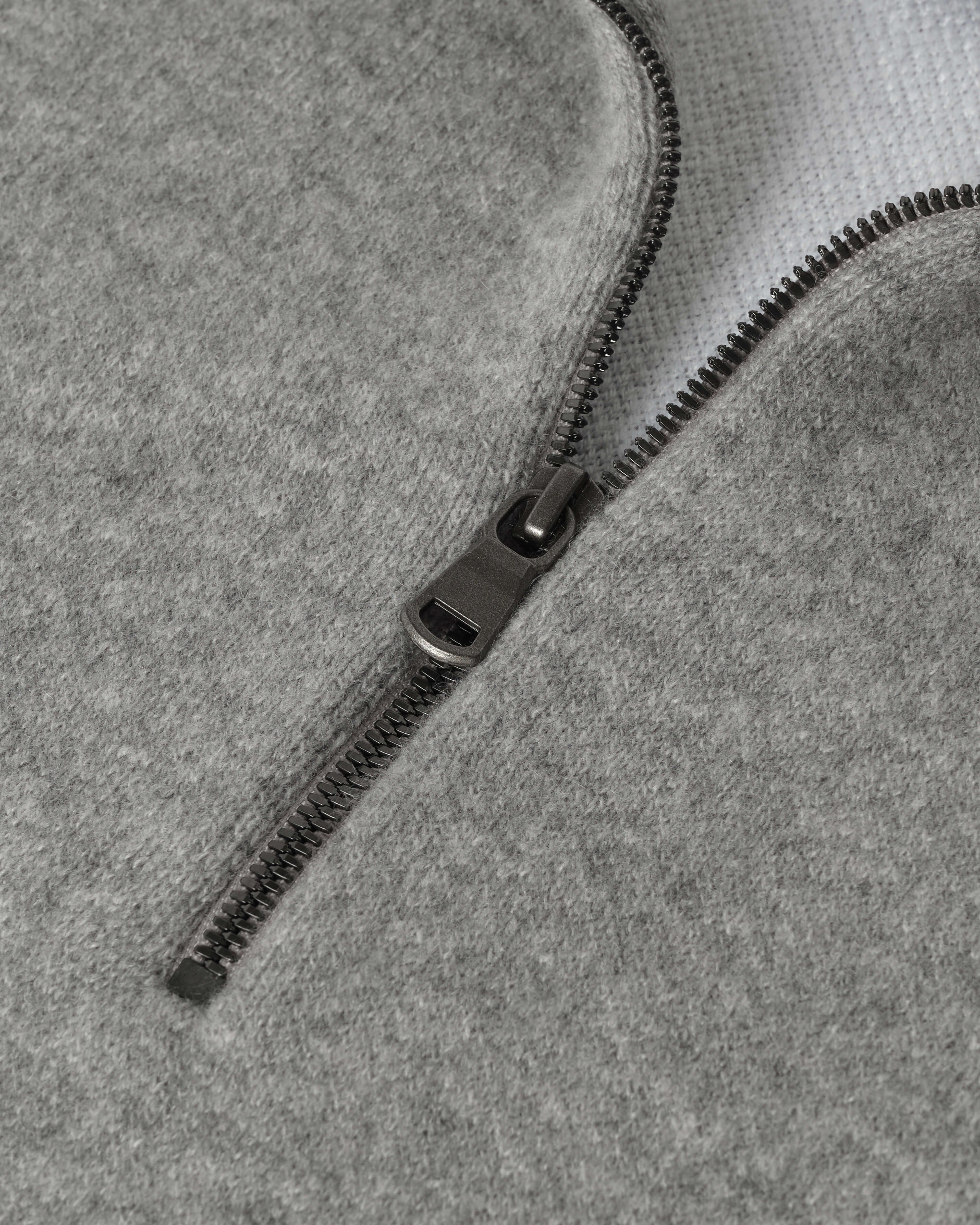 Double Face Light Grey Half Zip Jumper