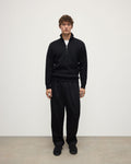 Double Face Black Half Zip Jumper