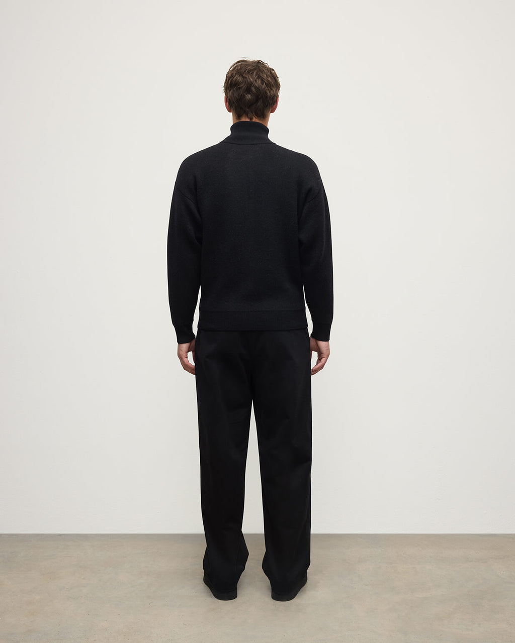 Double Face Black Half Zip Jumper