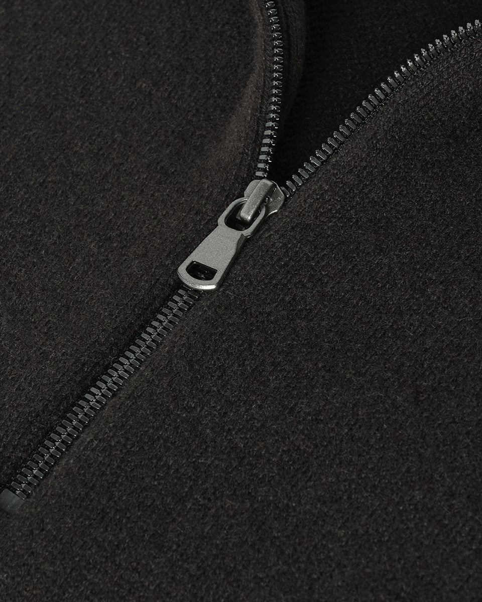 Double Face Dark Grey Half Zip Jumper