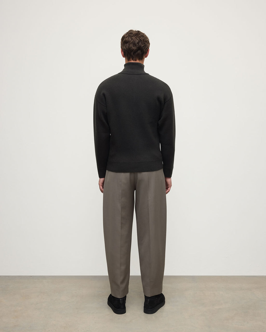 Double Face Dark Grey Half Zip Jumper