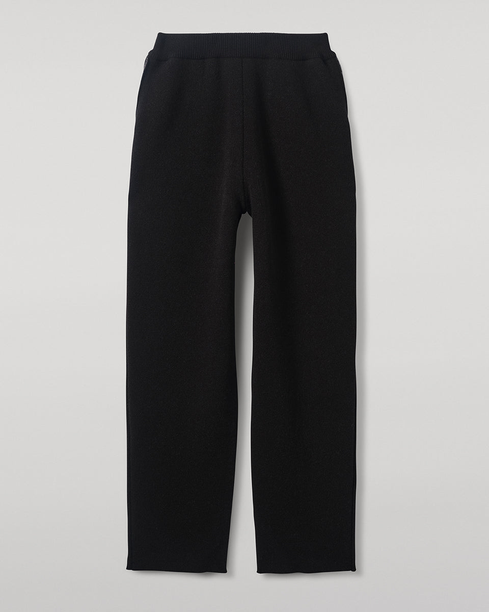 Double Face Black Tapered Joggers