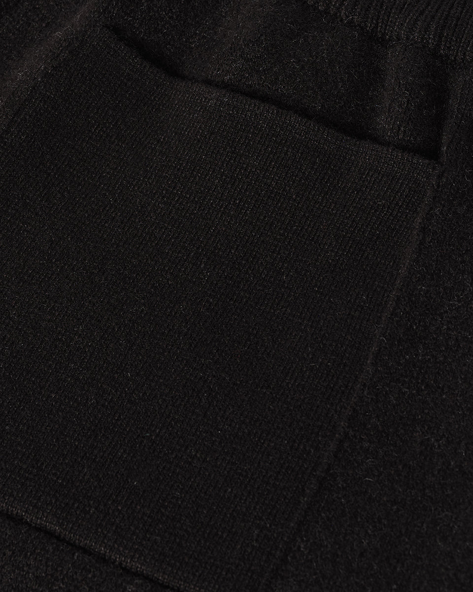 Double Face Black Tapered Joggers