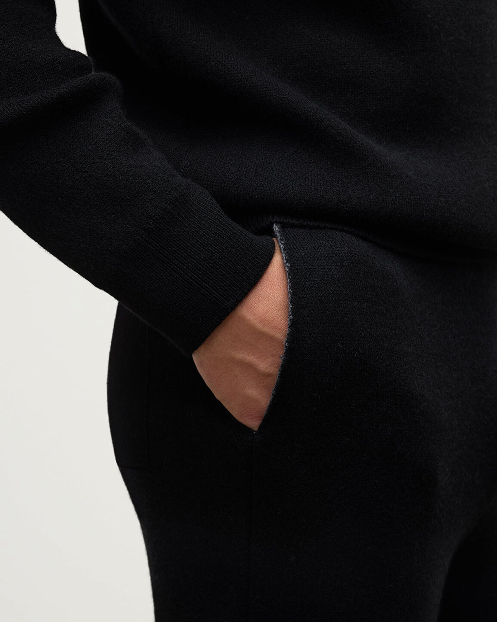 Double Face Black Tapered Joggers