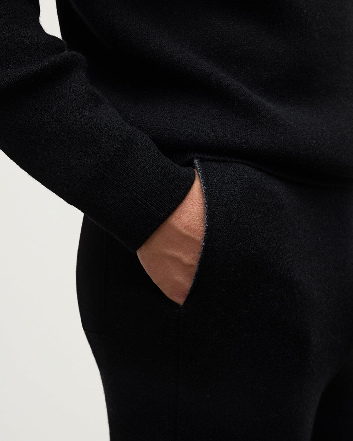 Double Face Black Tapered Joggers