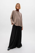 Brown Cashmere Silk Bouclé Jumper