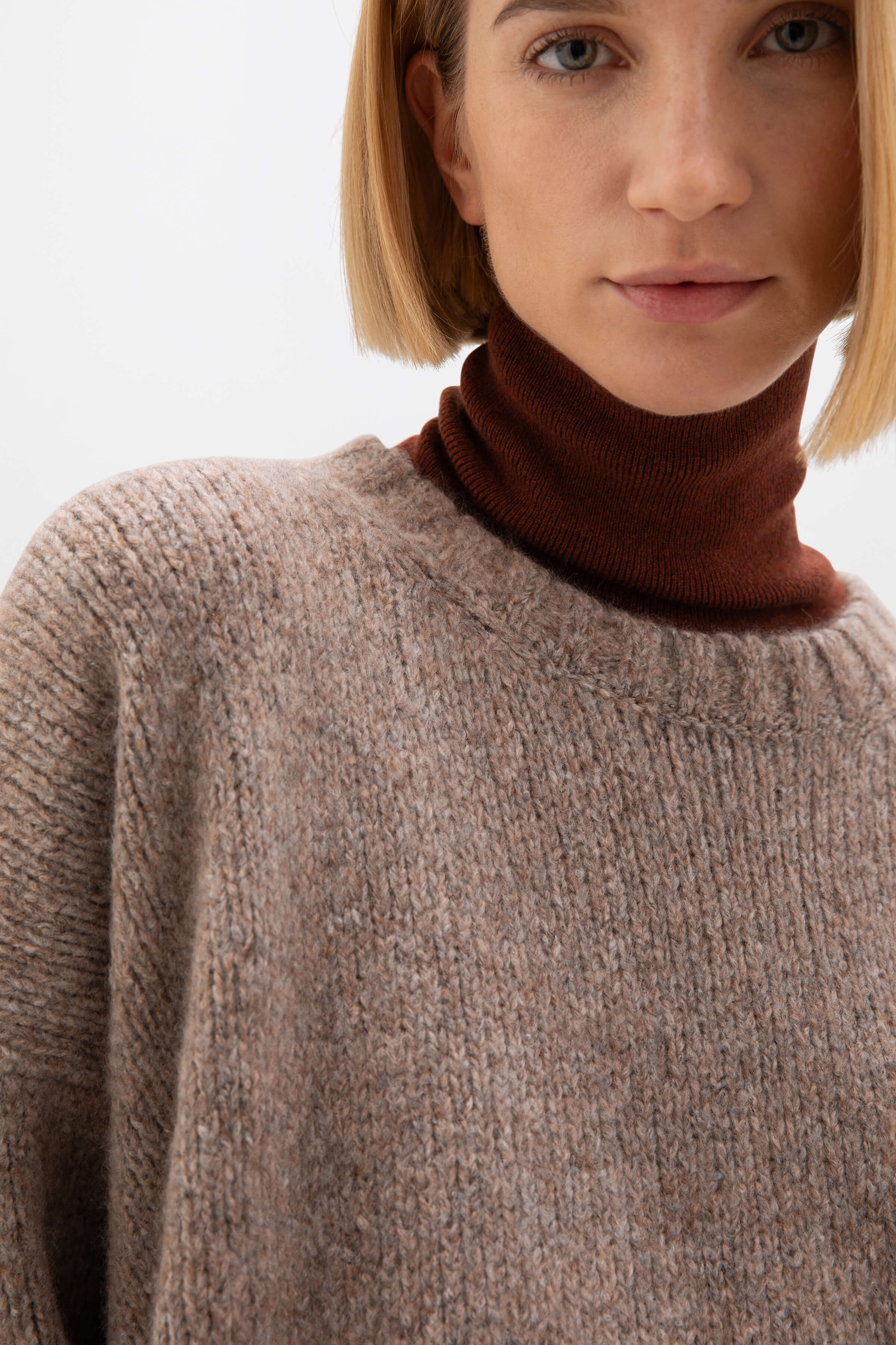 Brown Cashmere Silk Bouclé Jumper