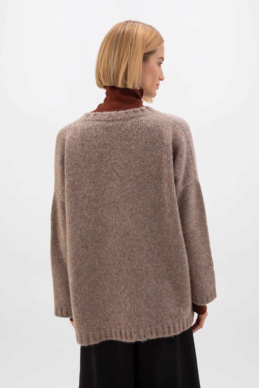 Brown Cashmere Silk Bouclé Jumper