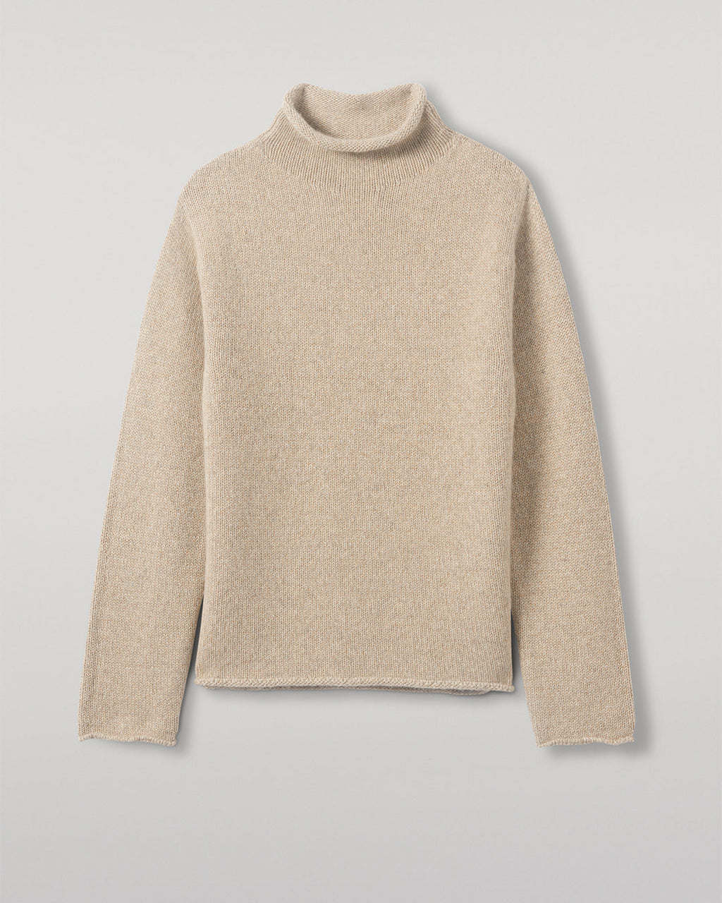 Kester Natural Marl Cashmere Funnel Neck Jumper