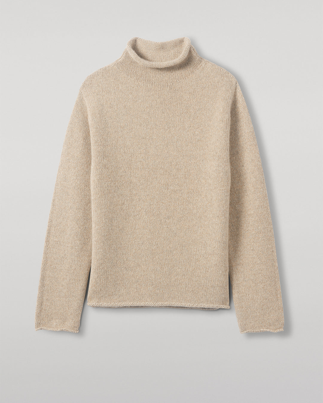 Kester Natural Marl Cashmere Funnel Neck Jumper