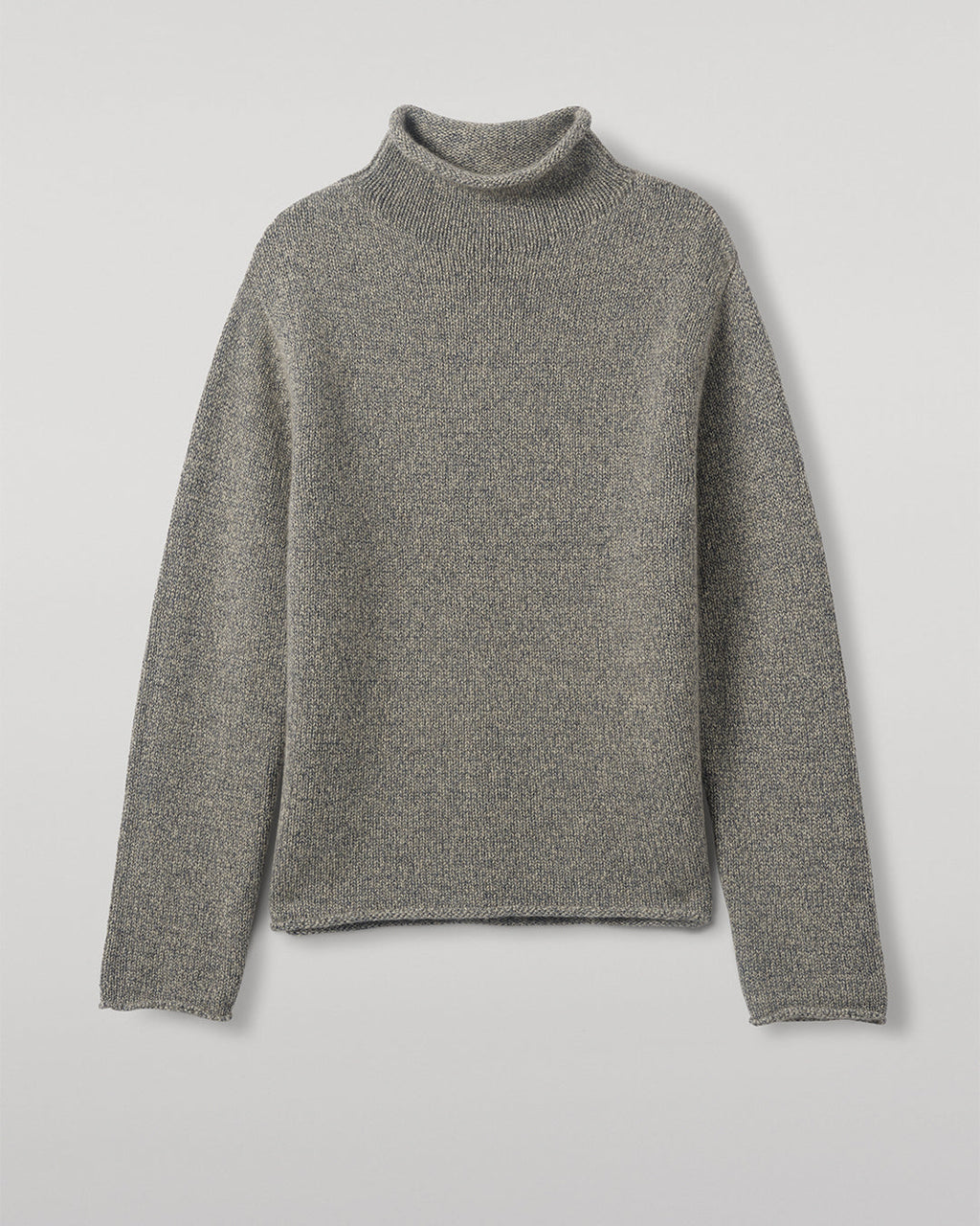 Kester Blue Marl Cashmere Funnel Neck Jumper