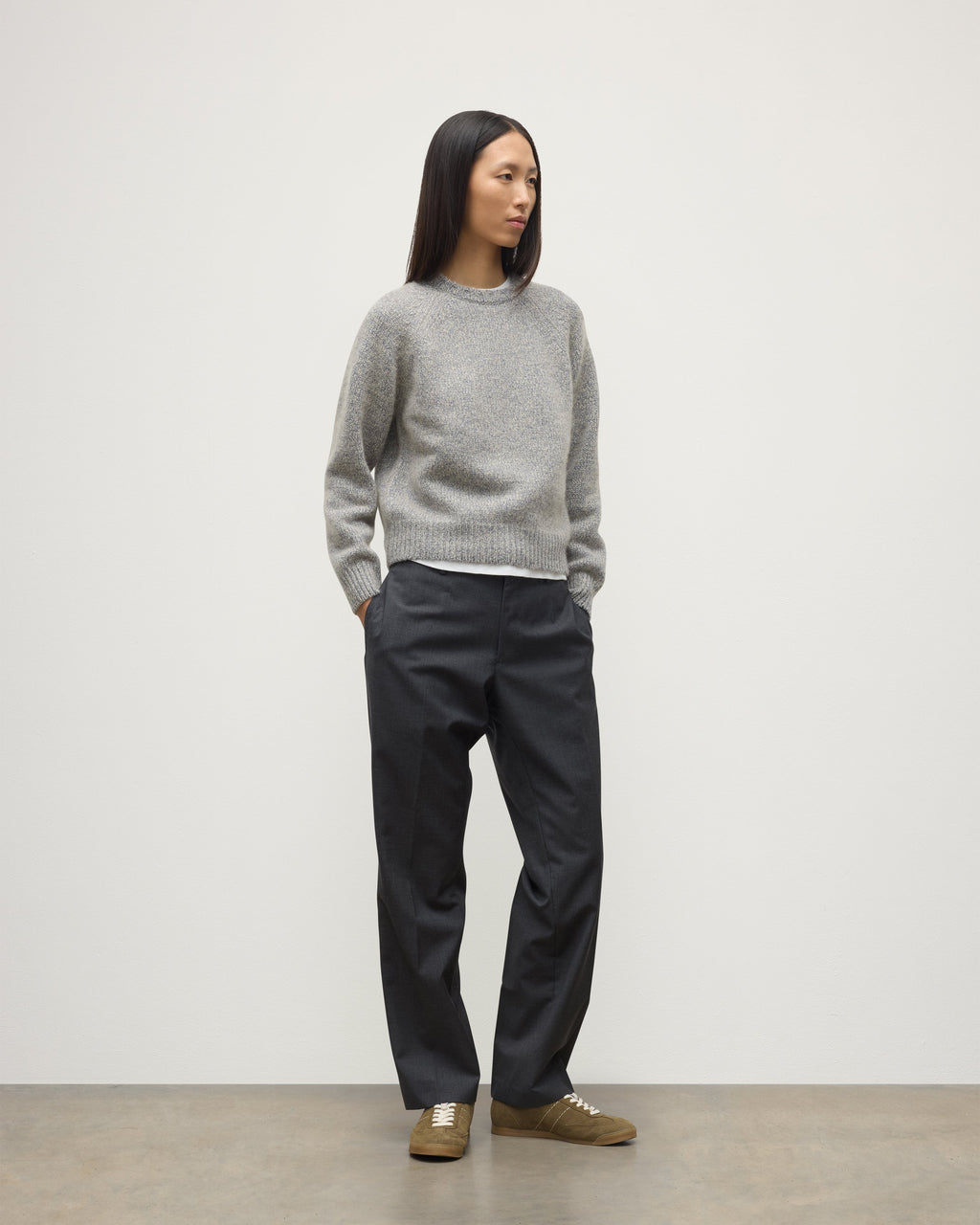 Bay Blue Marl Cashmere & Cotton Jumper