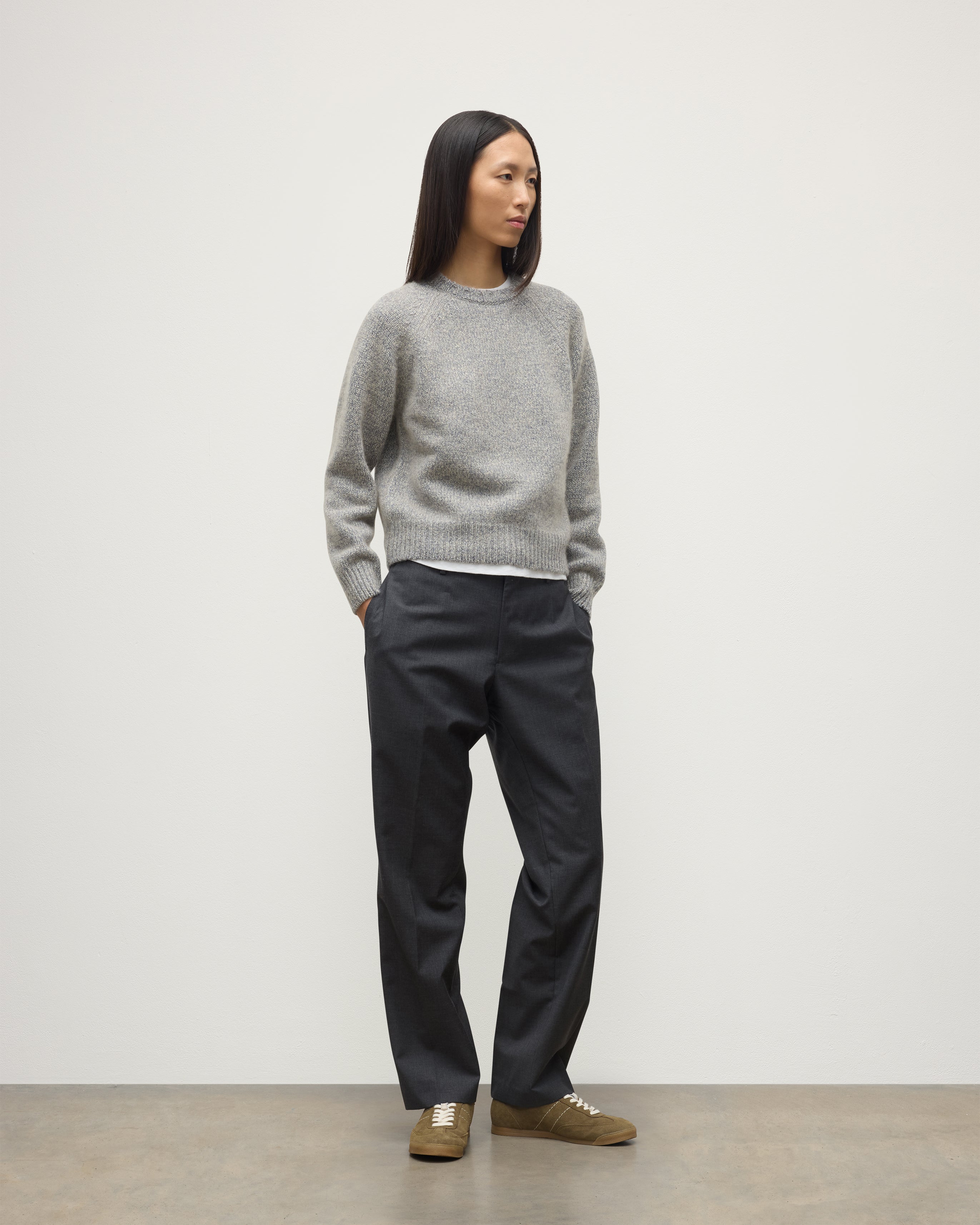 Bay Blue Marl Cashmere & Cotton Jumper