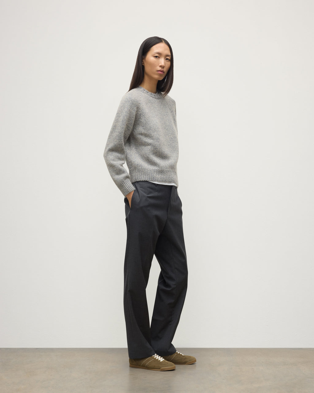 Bay Blue Marl Cashmere & Cotton Jumper