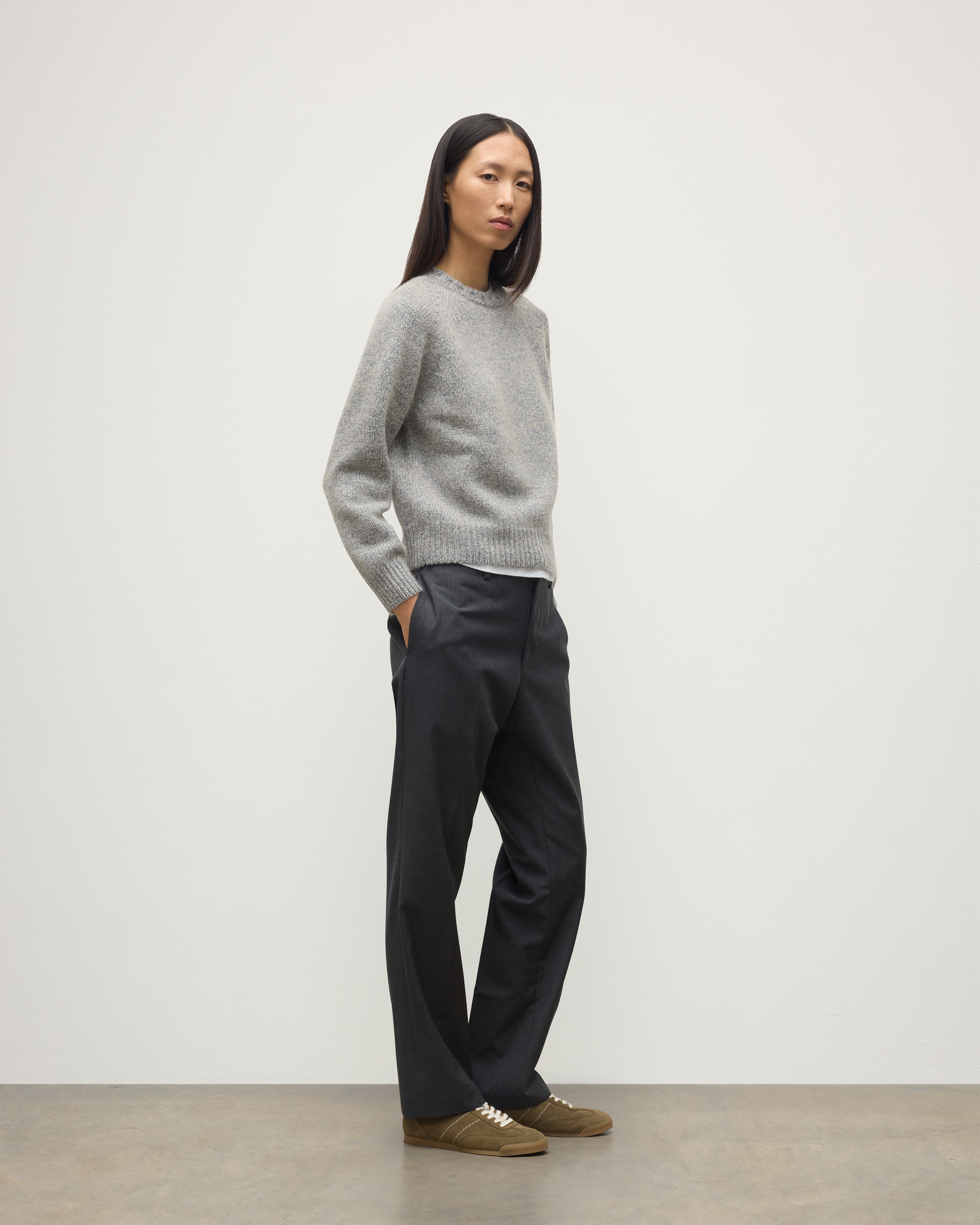 Bay Blue Marl Cashmere & Cotton Jumper