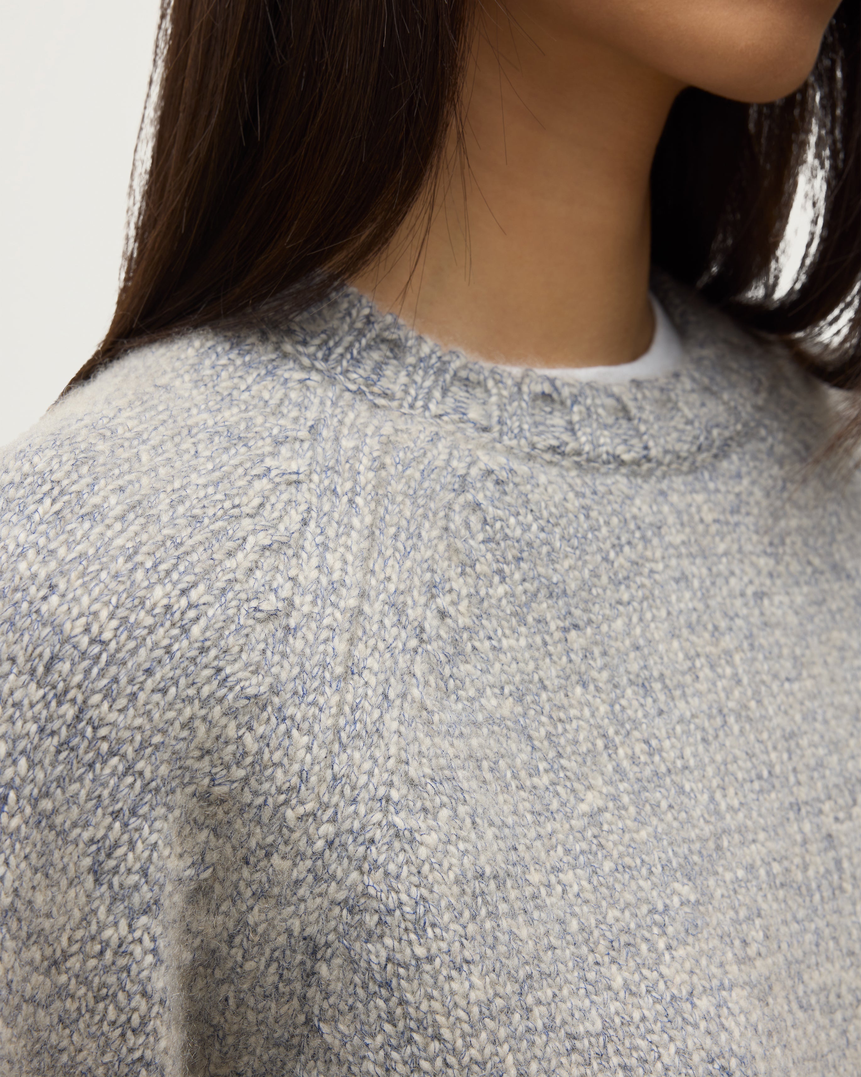 Bay Blue Marl Cashmere & Cotton Jumper