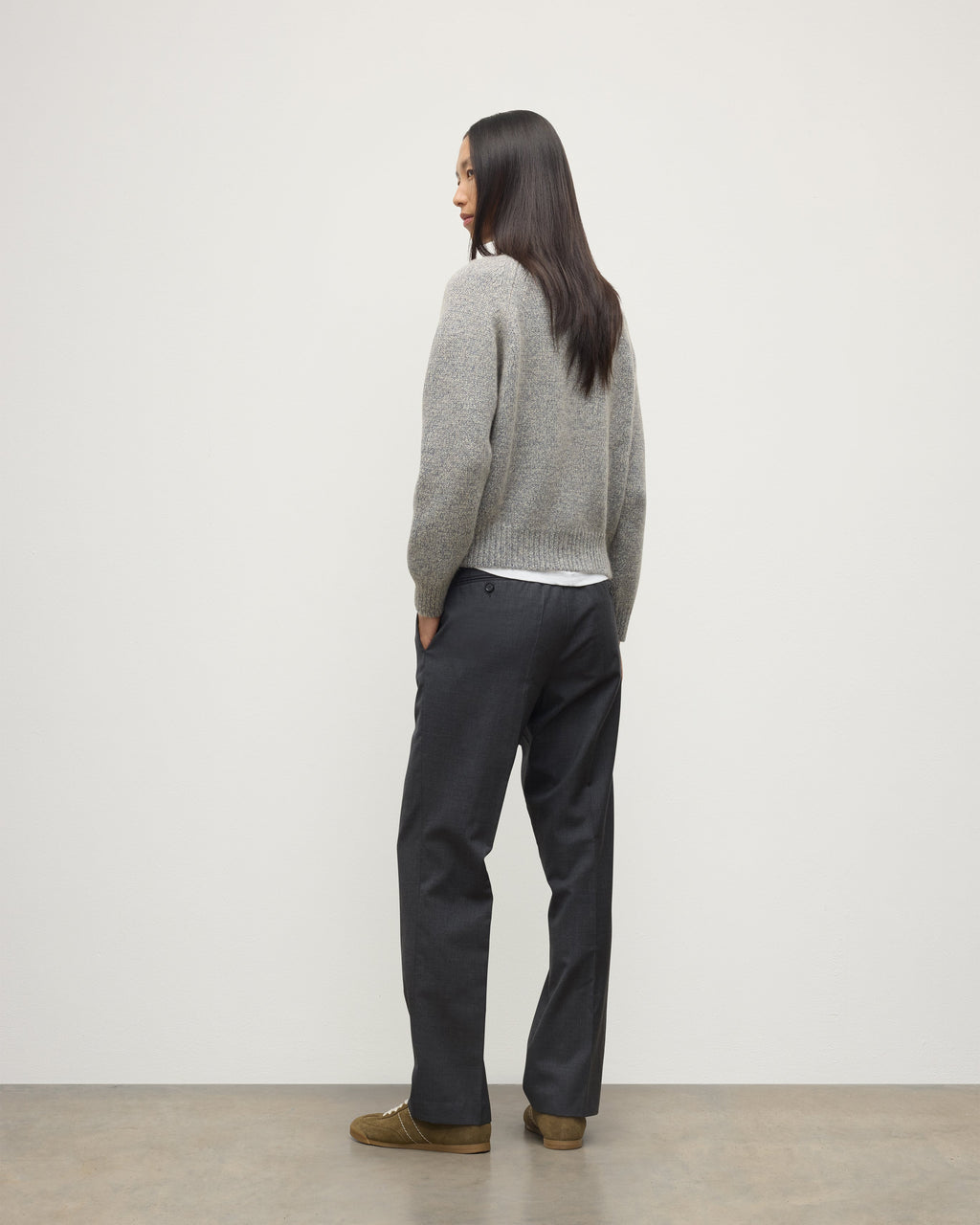 Bay Blue Marl Cashmere & Cotton Jumper