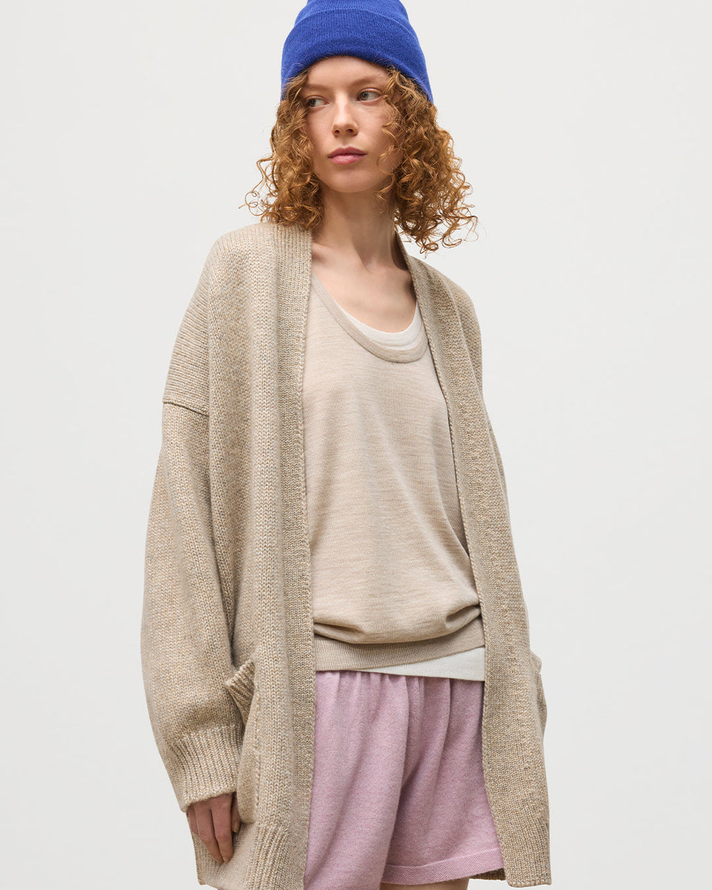 Bay Natural Marl Cashmere & Cotton Cardigan