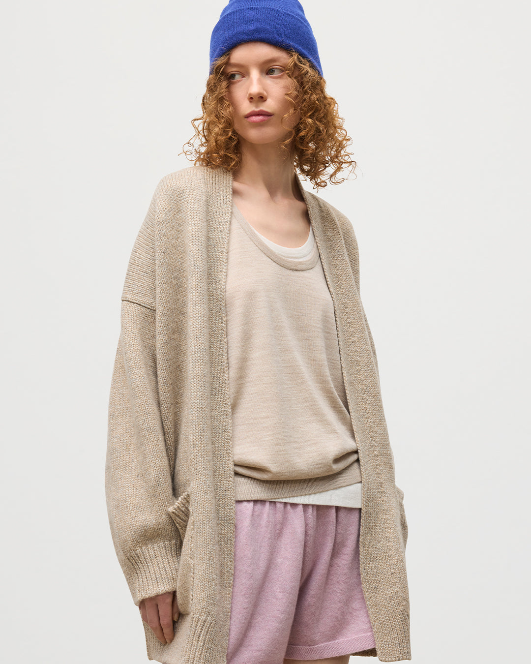 Bay Natural Marl Cashmere & Cotton Cardigan