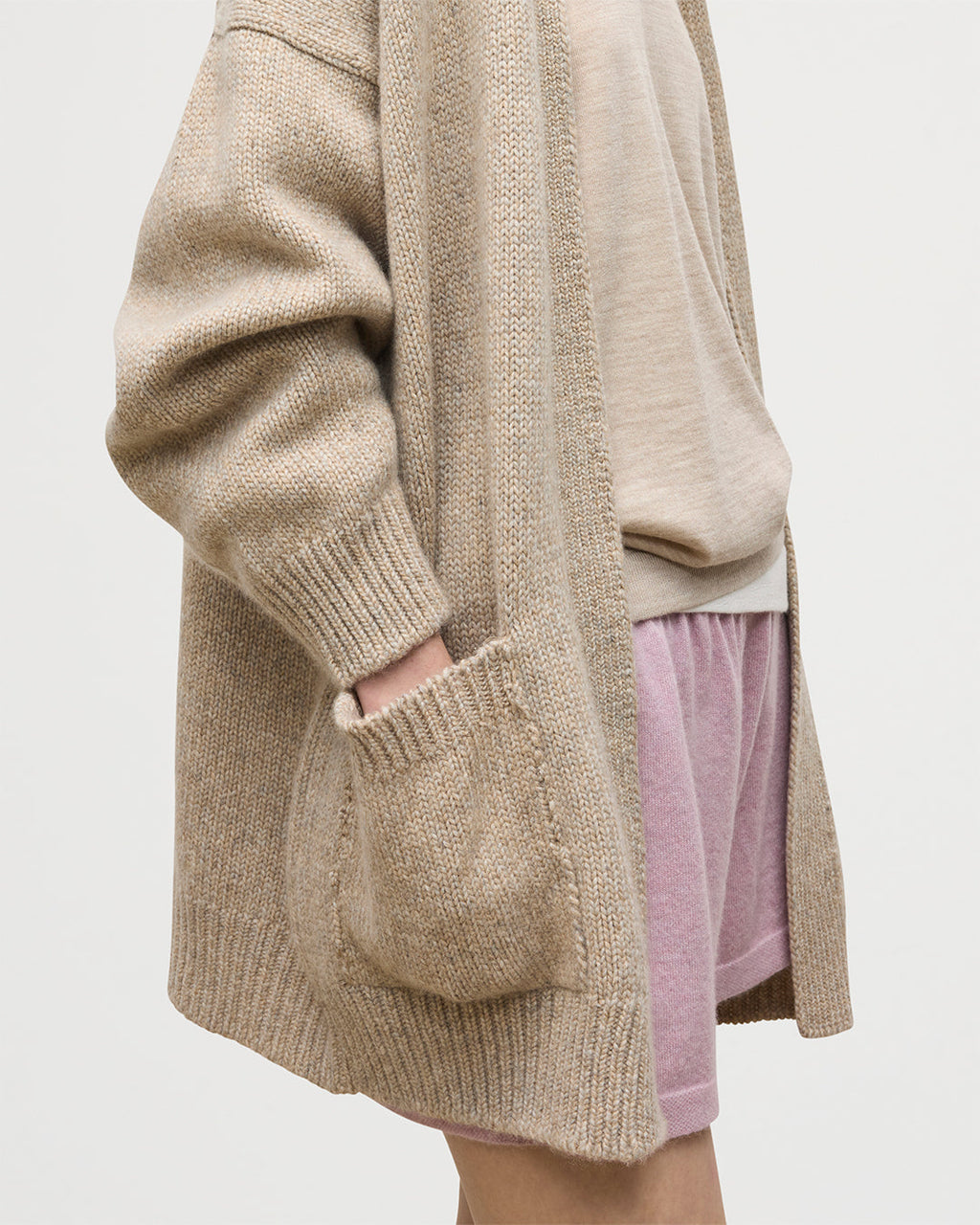 Bay Natural Marl Cashmere & Cotton Cardigan