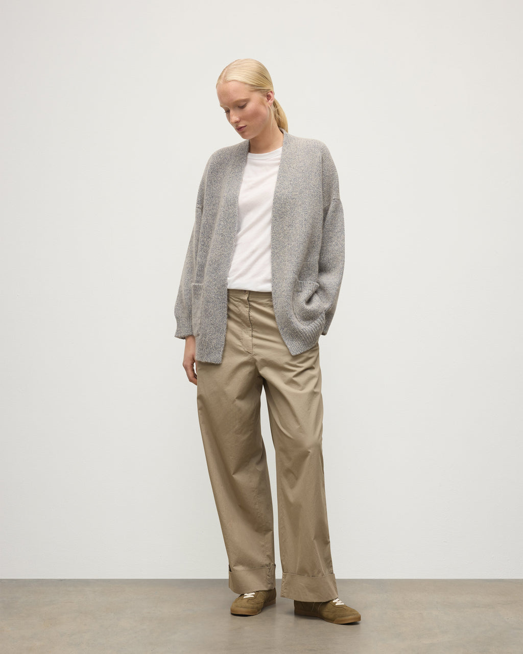 Bay Blue Marl Cashmere & Cotton Cardigan