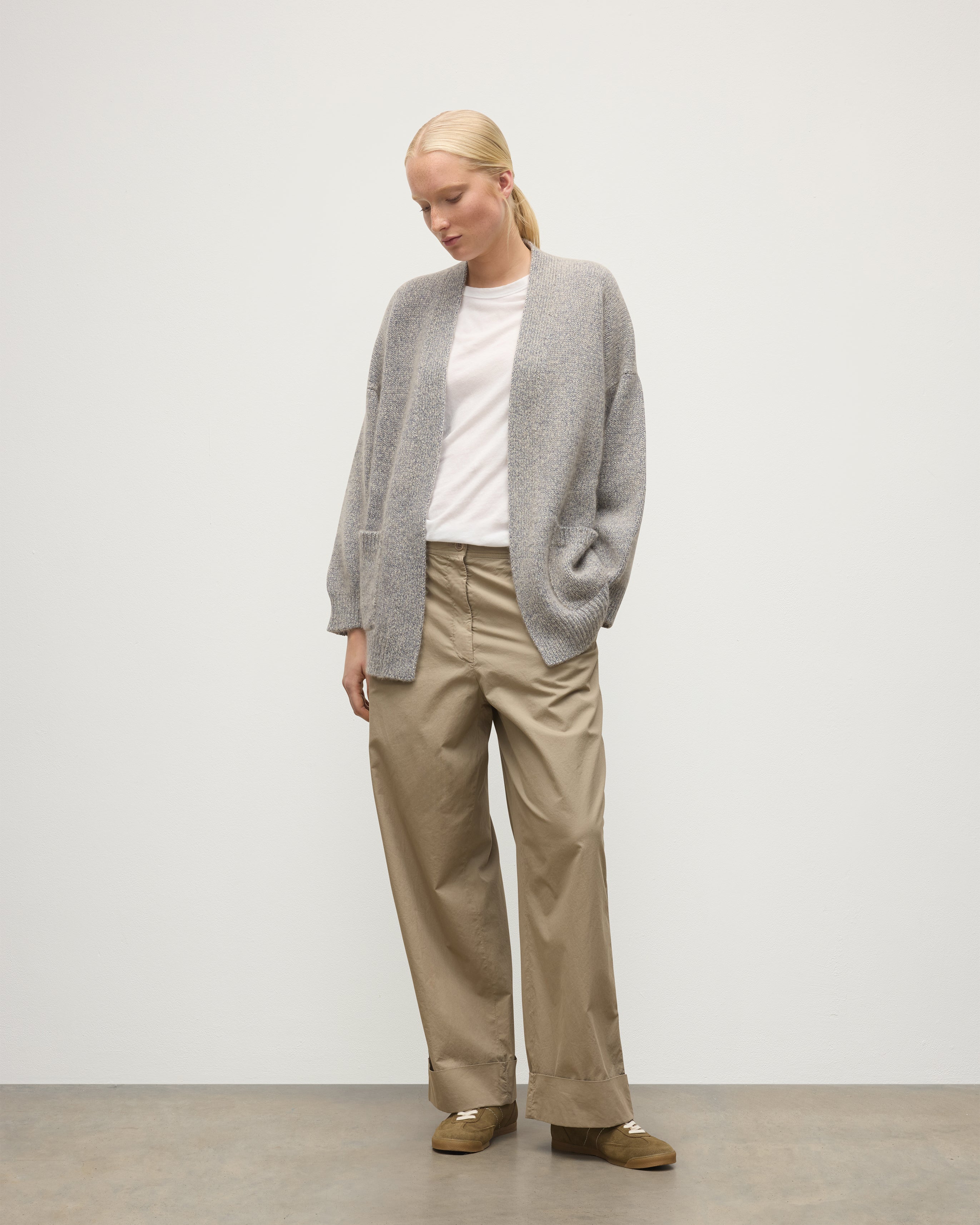 Bay Blue Marl Cashmere & Cotton Cardigan