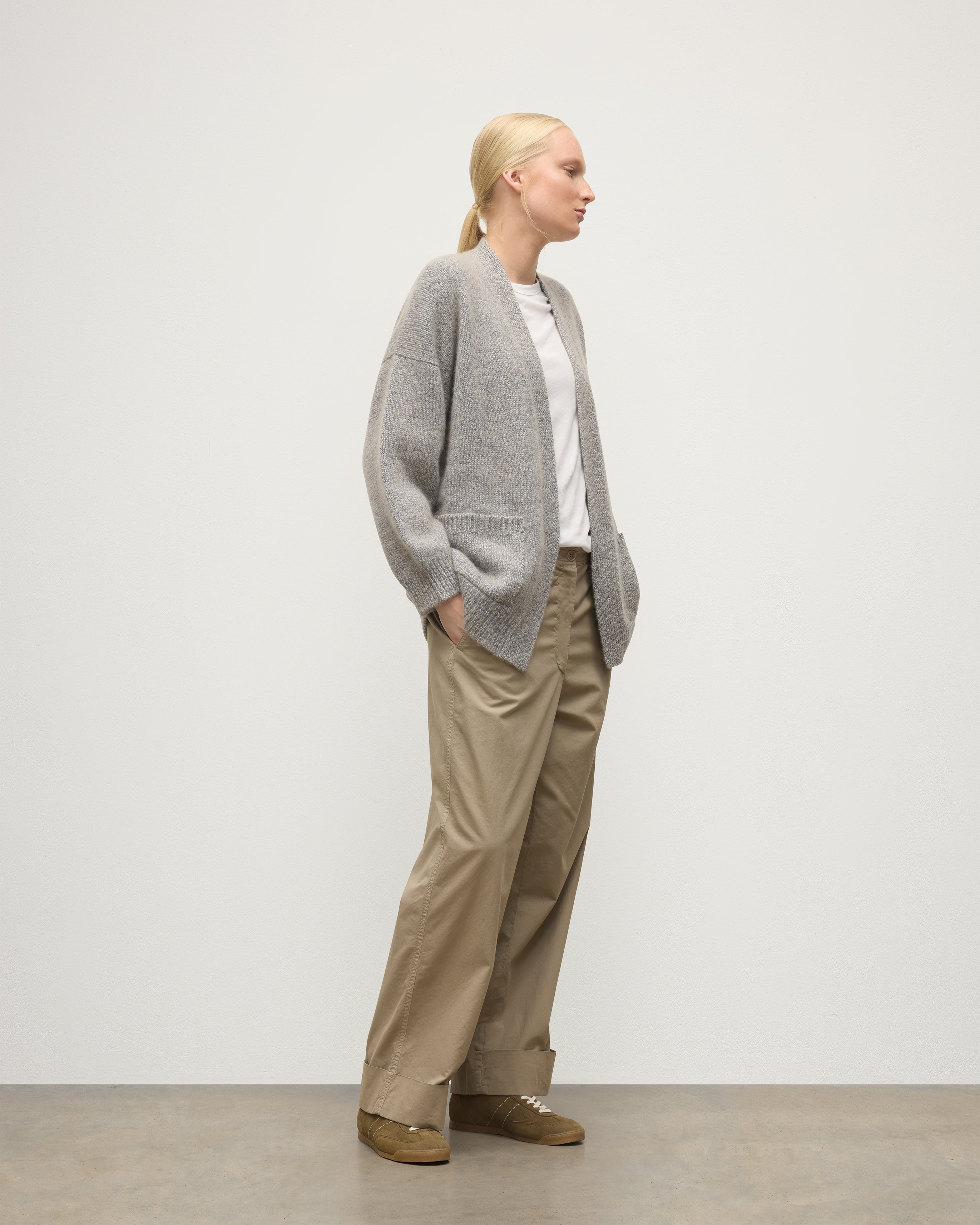 Bay Blue Marl Cashmere & Cotton Cardigan