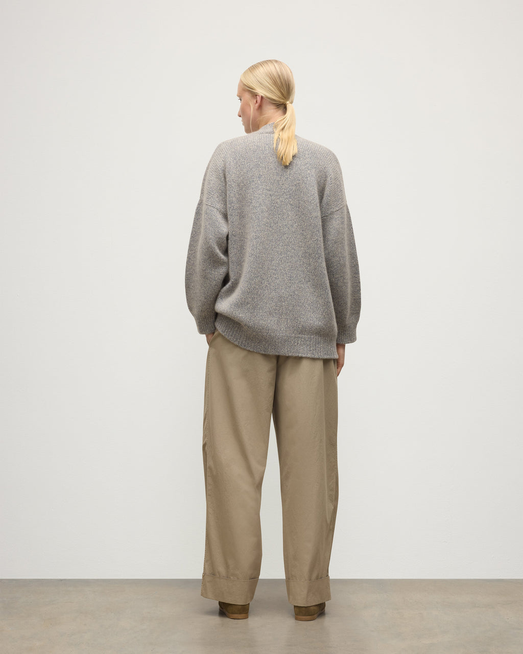 Bay Blue Marl Cashmere & Cotton Cardigan