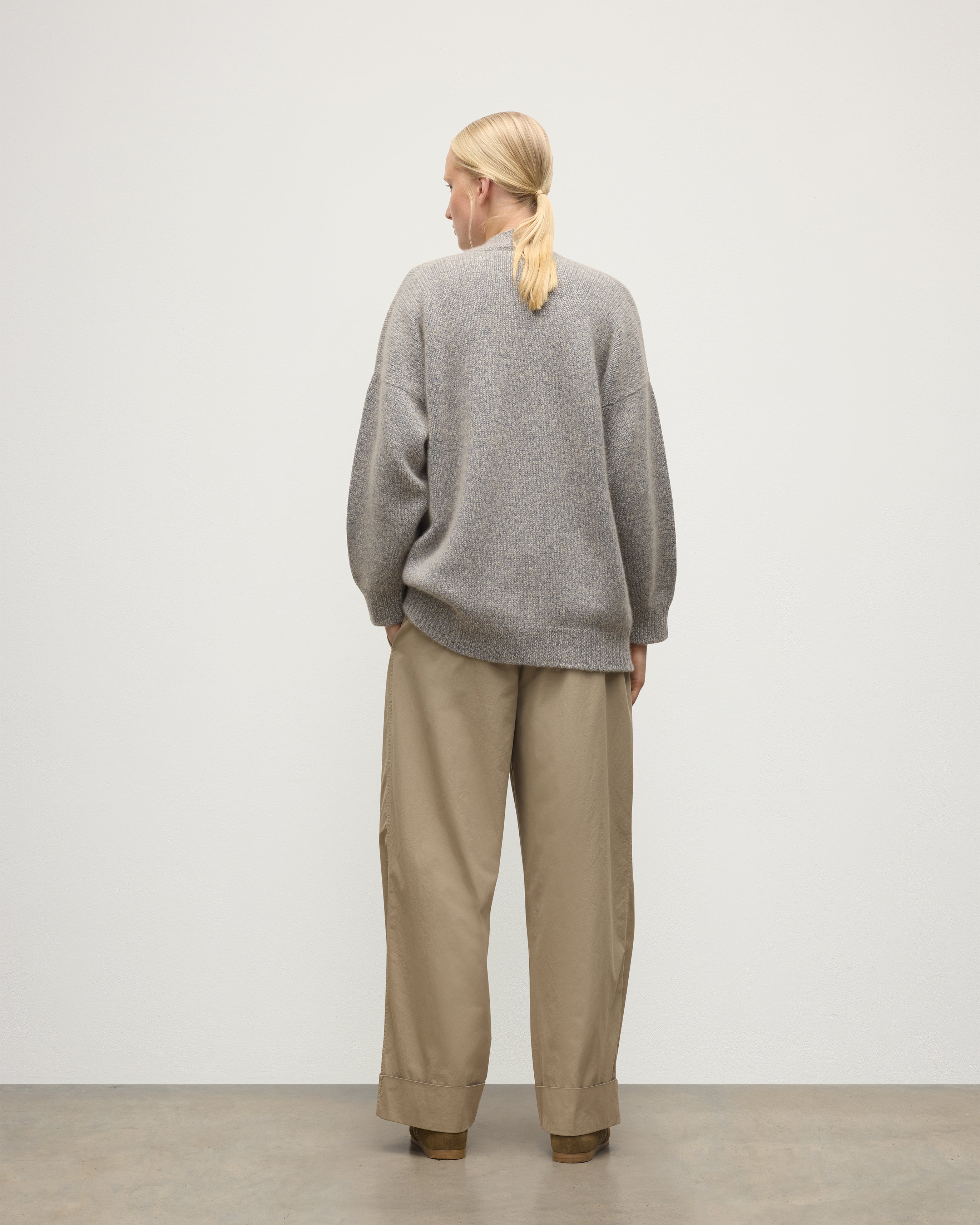 Bay Blue Marl Cashmere & Cotton Cardigan