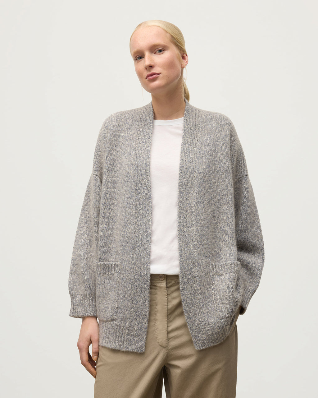 Bay Blue Marl Cashmere & Cotton Cardigan