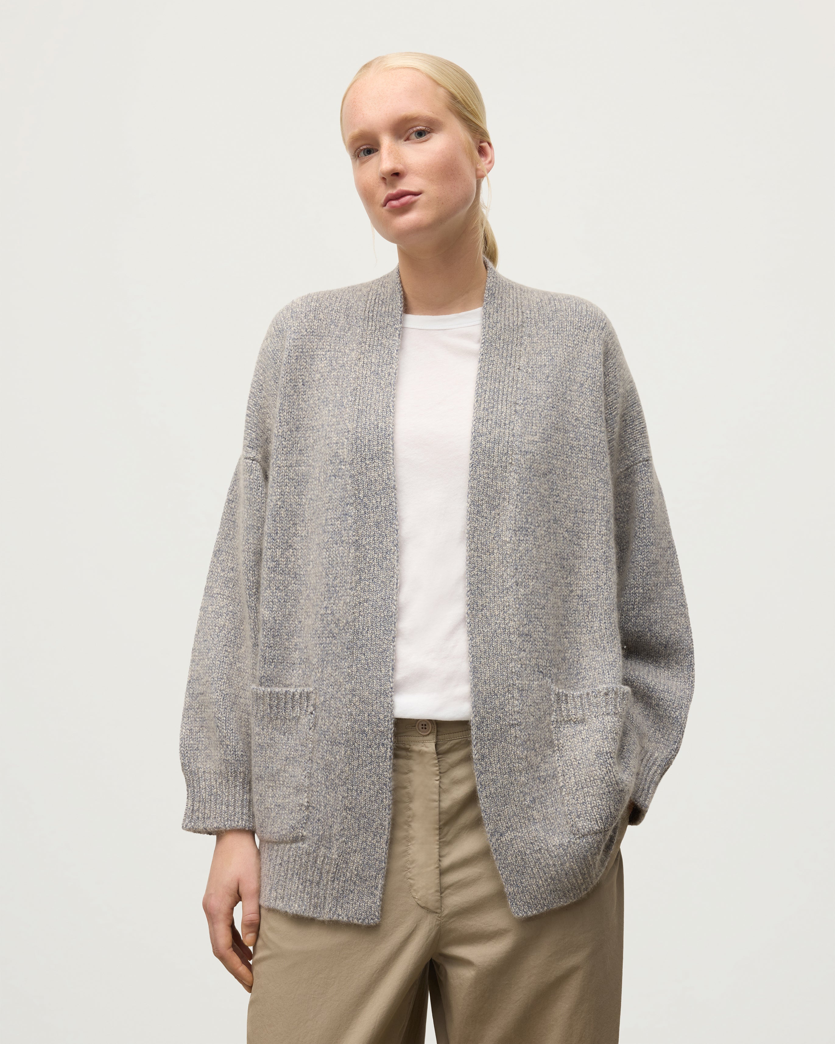 Bay Blue Marl Cashmere & Cotton Cardigan