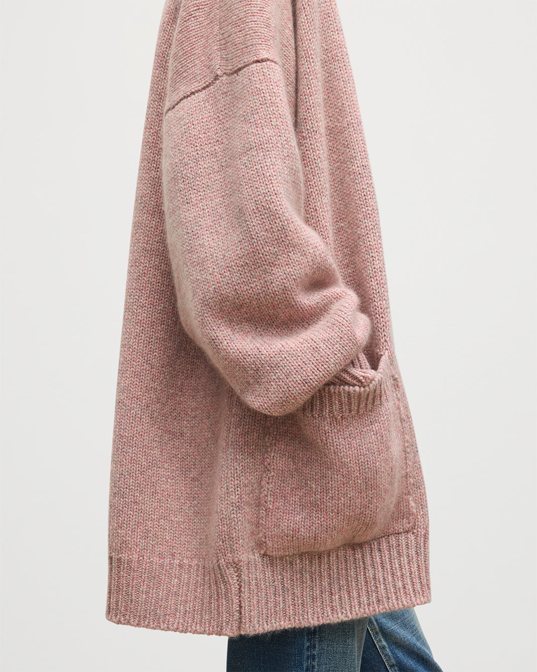 Bay Pink Marl Cashmere & Cotton Cardigan