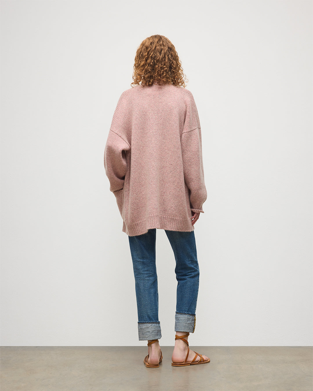 Bay Pink Marl Cashmere & Cotton Cardigan