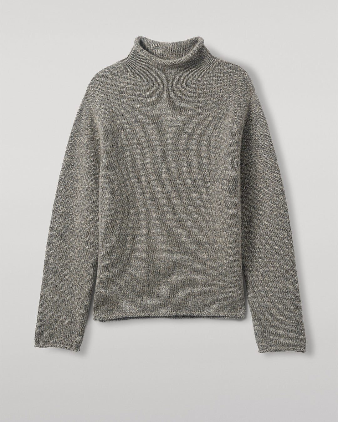 Kester Blue Marl Cashmere Funnel Neck Jumper