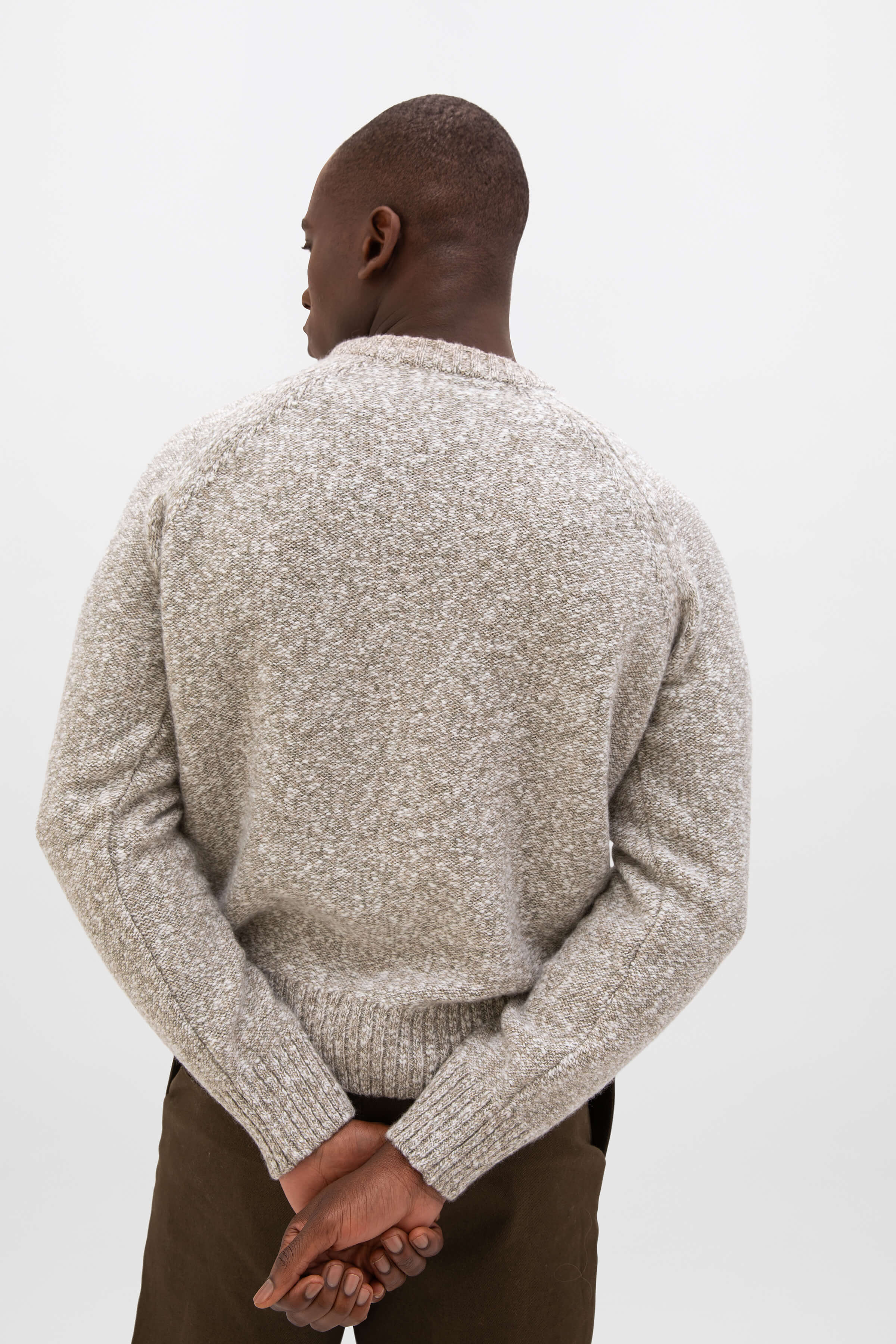 Wool Cashmere Slub Natural Jumper