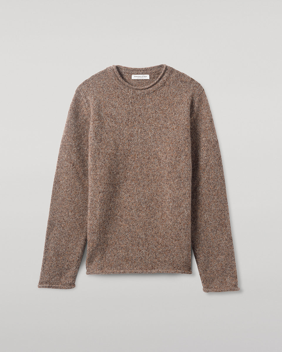 Brushed Cashmere Silk Brown Jumper