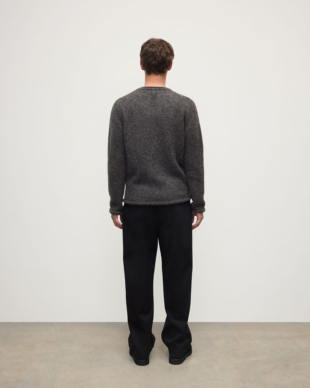 Brushed Cashmere Silk Charcoal Jumper