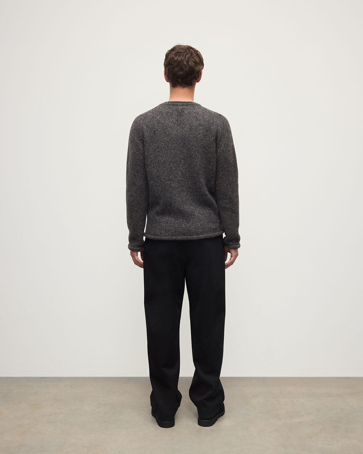 Brushed Cashmere Silk Charcoal Jumper