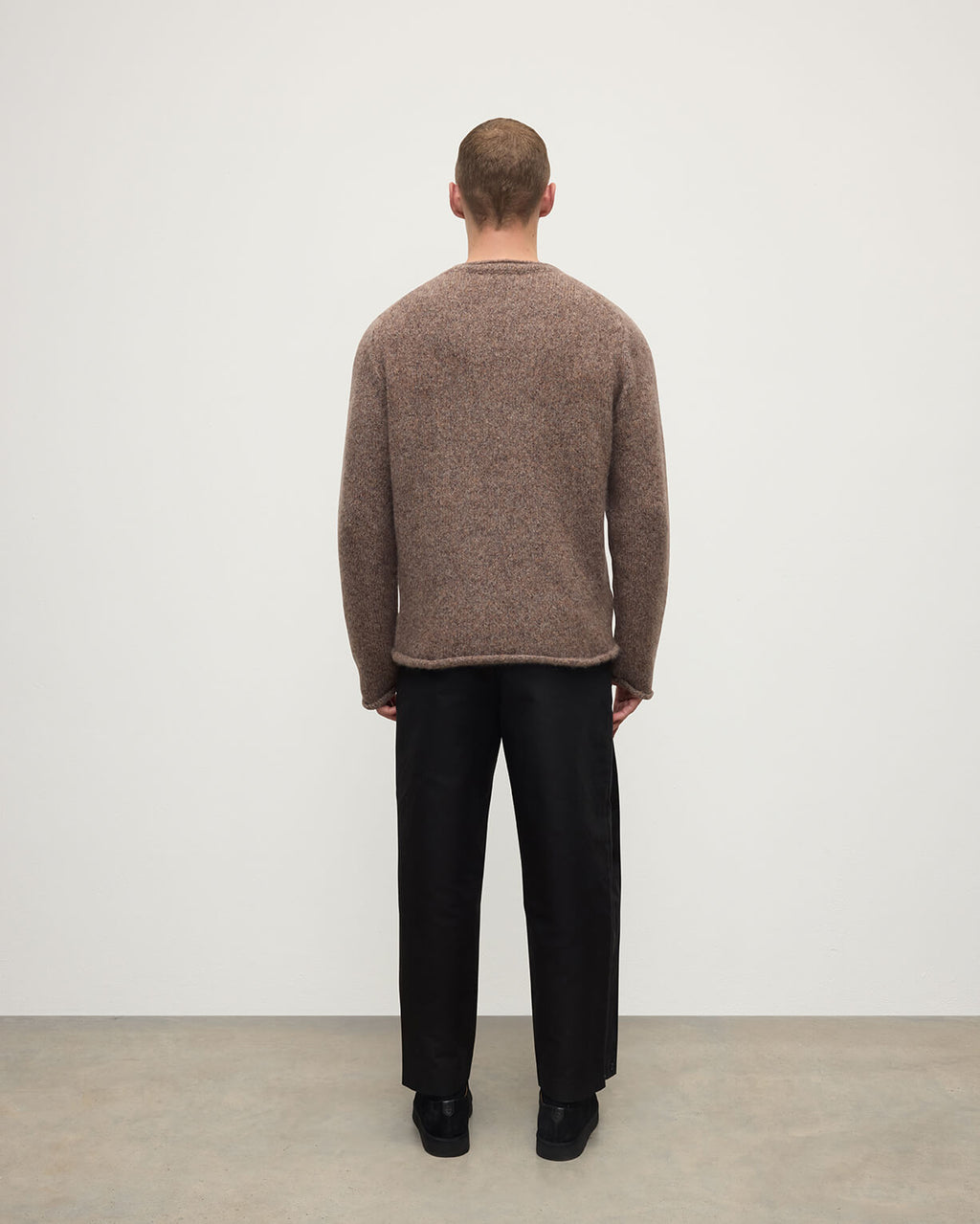 Brushed Cashmere Silk Brown Jumper