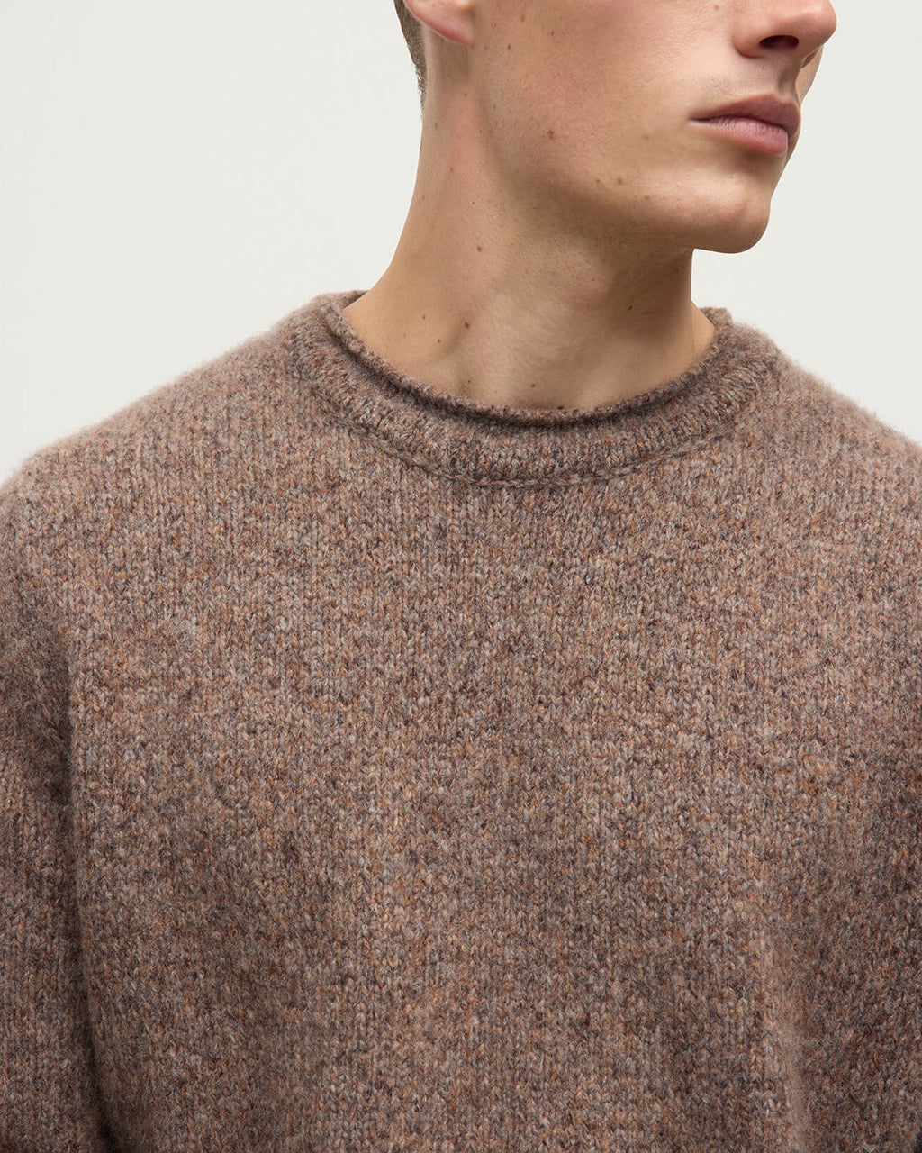 Brushed Cashmere Silk Brown Jumper