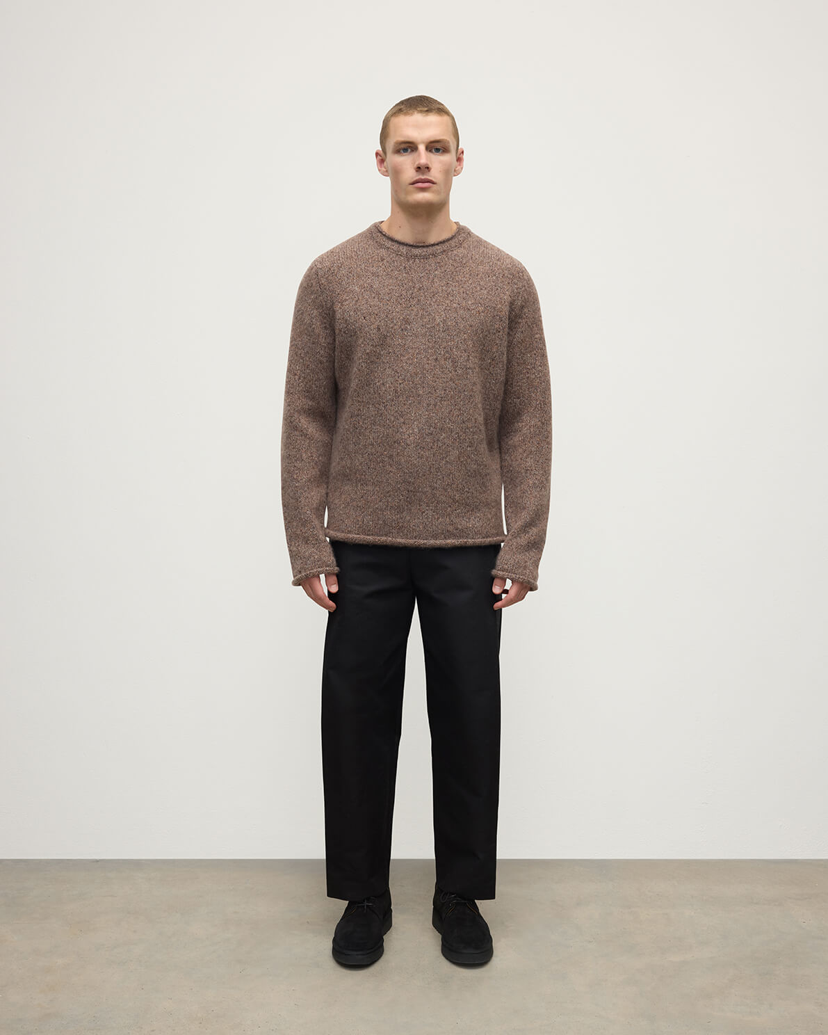 Brushed Cashmere Silk Brown Jumper