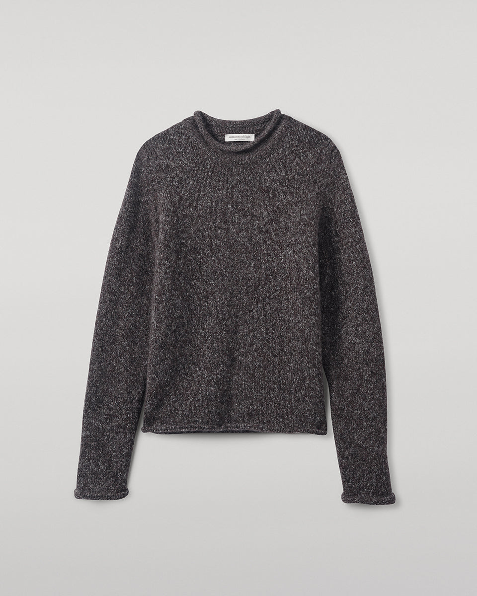 Brushed Cashmere-Silk Charcoal Jumper