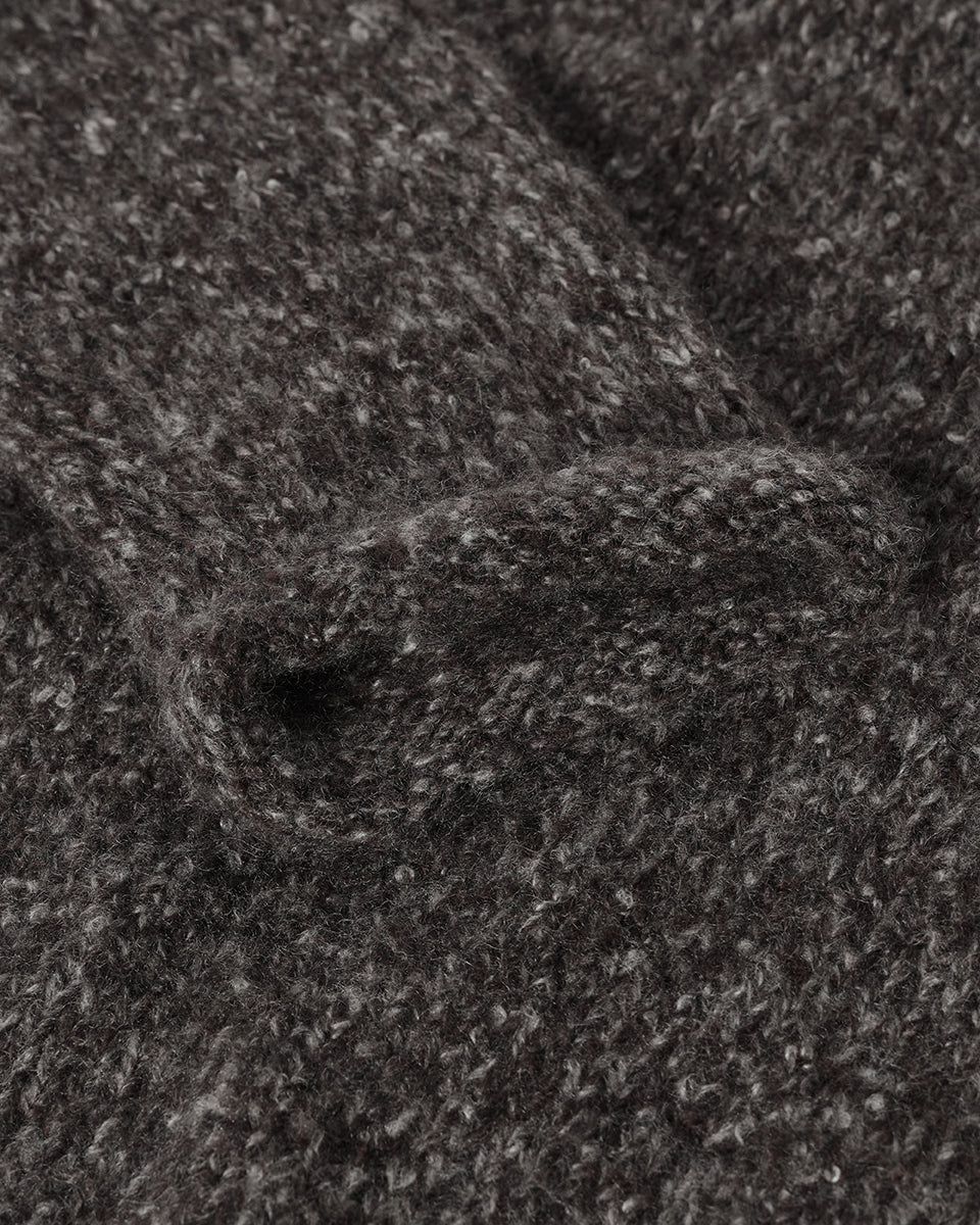 Brushed Cashmere-Silk Charcoal Jumper
