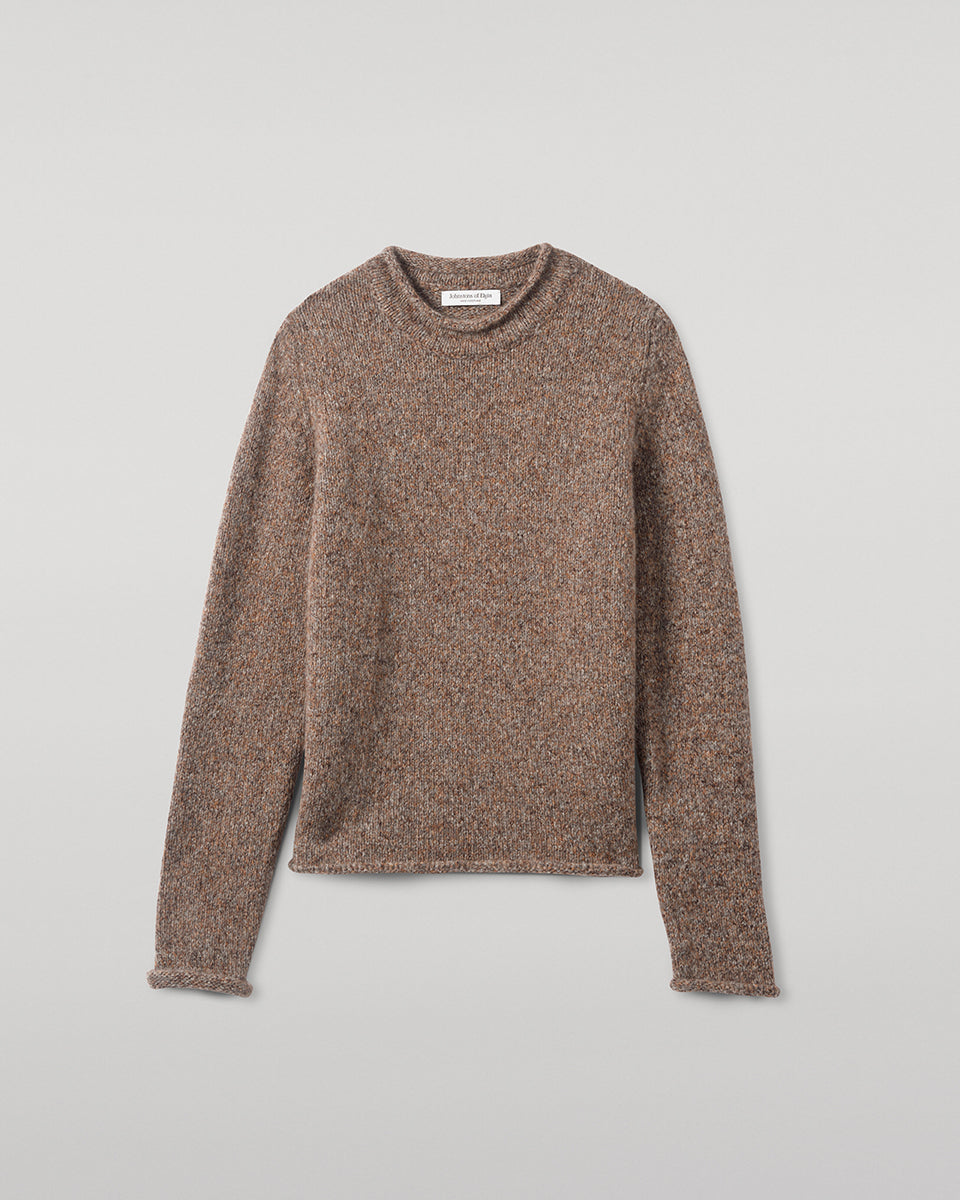 Brushed Cashmere-Silk Brown Jumper
