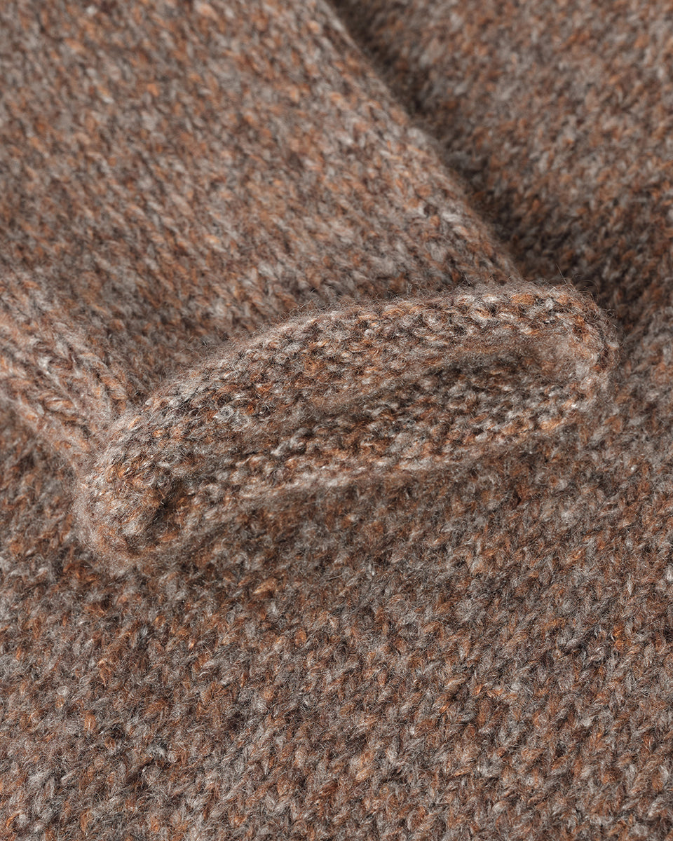 Brushed Cashmere-Silk Brown Jumper