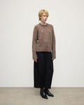 Brushed Cashmere-Silk Brown Jumper