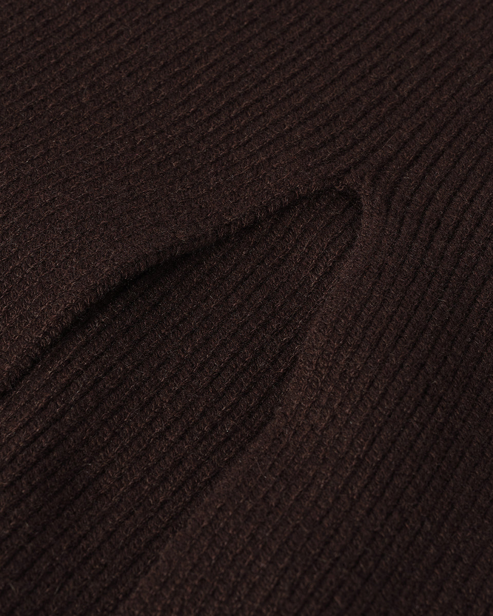Cashmere Dark Brown Midi Skirt
