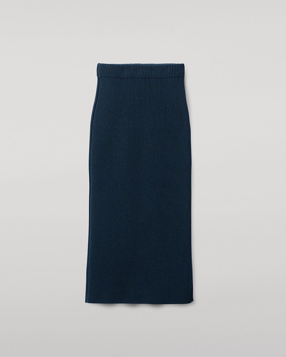 Cashmere Bottle Green Midi Skirt
